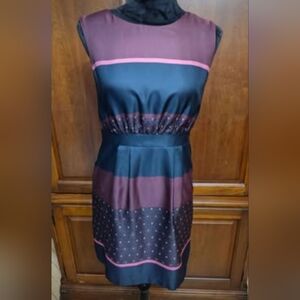 ANN TAYLOR LOFT PETITES Sleeveless Striped Colorblock Womens Dress size 0P